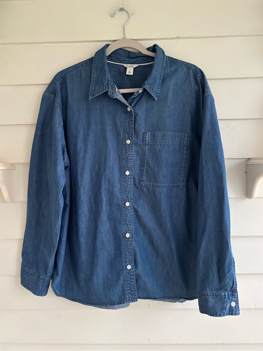 L.L. Bean Women’s Denim Boyfriend Shirt Size Large